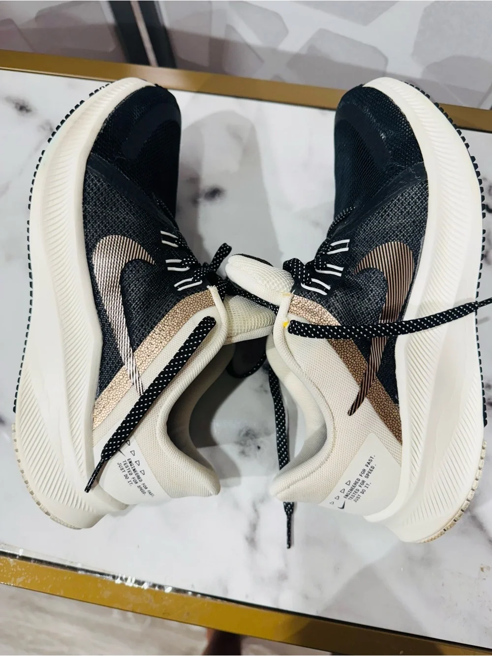 Nike Women’s Black, Cream & Gold Running Sneakers